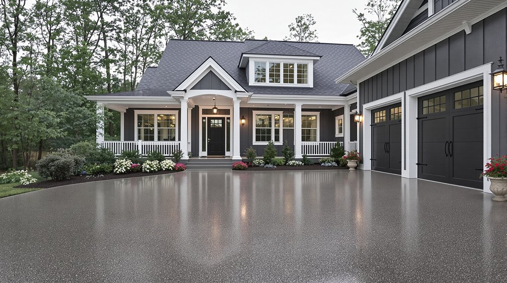harmonious driveway color coordination