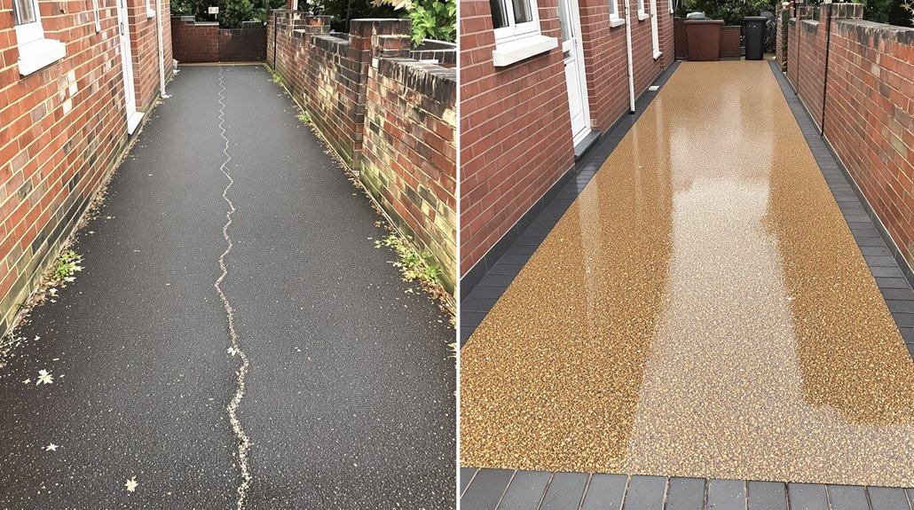 narrow driveway design transformation
