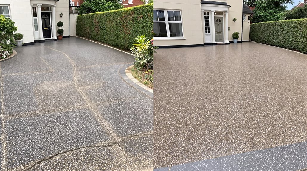 warm grey blend driveway transformation