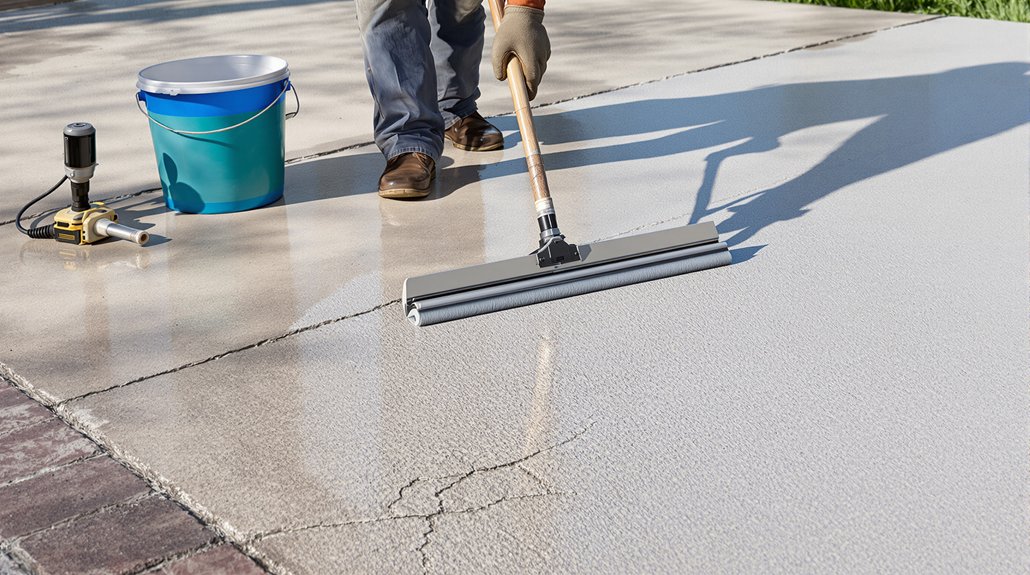 resurface concrete driveway carefully